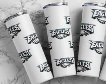 Gobelet des Eagles de Philadelphie | Fan de football | gobelet maigre avec couvercle et paille | Fête des célibataires | Amateurs de football | Aigles | FÊTE DE FOOTBALL