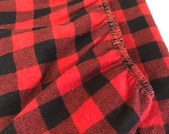 red plaid crib sheet