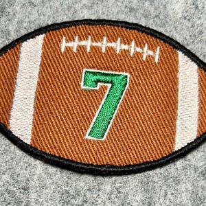 American football patch, personalize name, number.