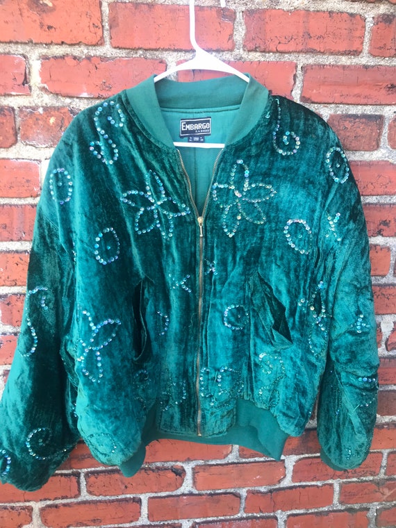 velvet green bomber jacket