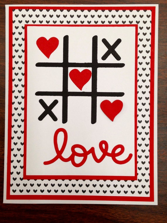 Download Items similar to Tic Tac Toe Love Card on Etsy