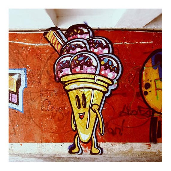 Urban Graffiti Art Street Art Fine Art Photography Ice Cream Etsy