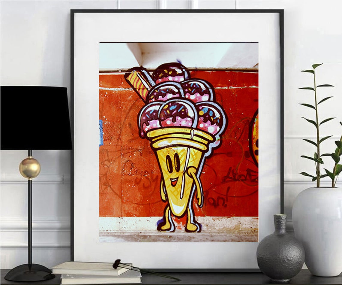 Instant Download Printable Art Graffiti Ice Cream Fine Art Photography