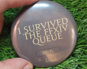 Queue Survivor Meme Button: Kawaii Gamer Badge