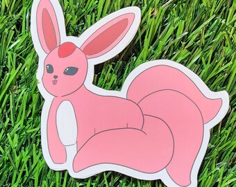 Ruby Carbuncle Familiar Sticker – Cute Kawaii Die-Cut Vinyl Decal (FFXIV Blep Fox)