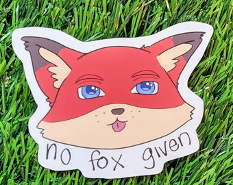 No Fox Given Sticker: Kawaii Pun Matte Vinyl Sticker