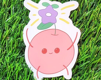 Red Cozy Farming Friend Sticker – Cute Kawaii Agriculturist Die-Cut Vinyl Decal
