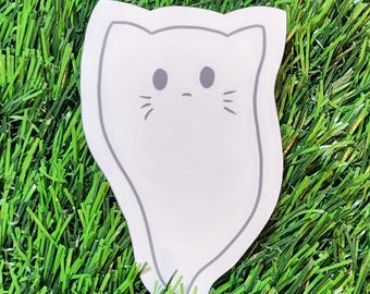 Ghostie Cat Die Cut Sticker: Kawaii Planner Stickers