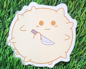 Pufferfish Friend Die-Cut Sticker – Cute Kawaii Puff Fish Vinyl Decal