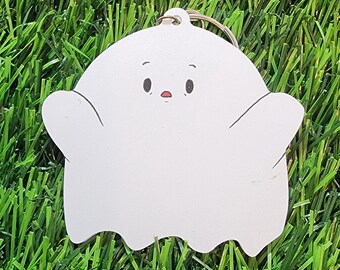 Ghostie "Scawry" Kawaii Acrylic Charm – Cute Spooky Keychain Accessory