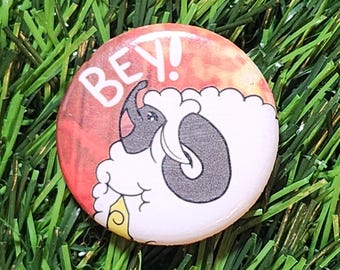 Tender Lamb BEY! Button – Cute Kawaii Sheep Mascot Flair Badge