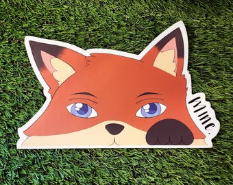 Foxy "Mine" Peeker Sticker — Adorable Cottagecore Vinyl Decal