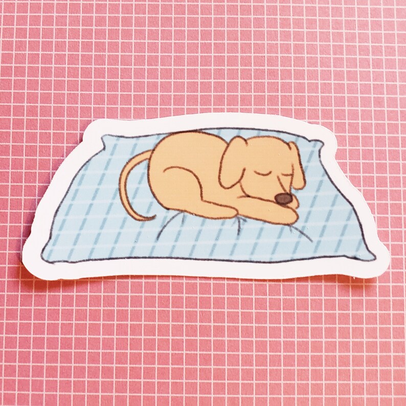 Sleeping Dog Cute Die Cut Sticker image 2