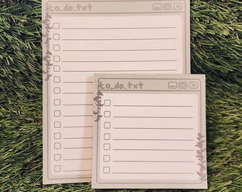 Green To-Do Stationery Bundle – Cute Kawaii Leafy Checklist & Memo Pads (4×5″ + 3×3″)