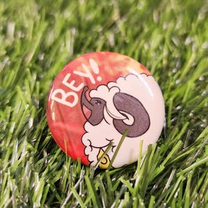 Tender Lamb BEY! Button – Cute Kawaii Sheep Mascot Flair Badge