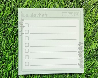 Leafy Greens Memo Pad – Cute Kawaii 3×3″ Hand-Drawn Square Notepad