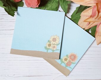 Sunflowers - Cute Stationary Memo Pad, 30 sheets