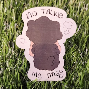 No Talkie Me Angy Sheepie Sticker – Cute Kawaii Sheep Meme Vinyl Sticker