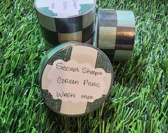 Green Picnic Washi Tape - Kawaii Decorative Masking Tape