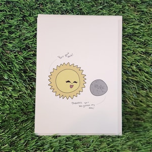 Sunny Smiles & Moonlit Magic – Cute Affirmation Blank Greeting Card