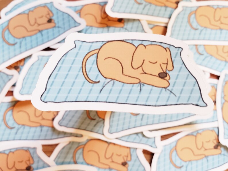 Sleeping Dog Cute Die Cut Sticker image 3