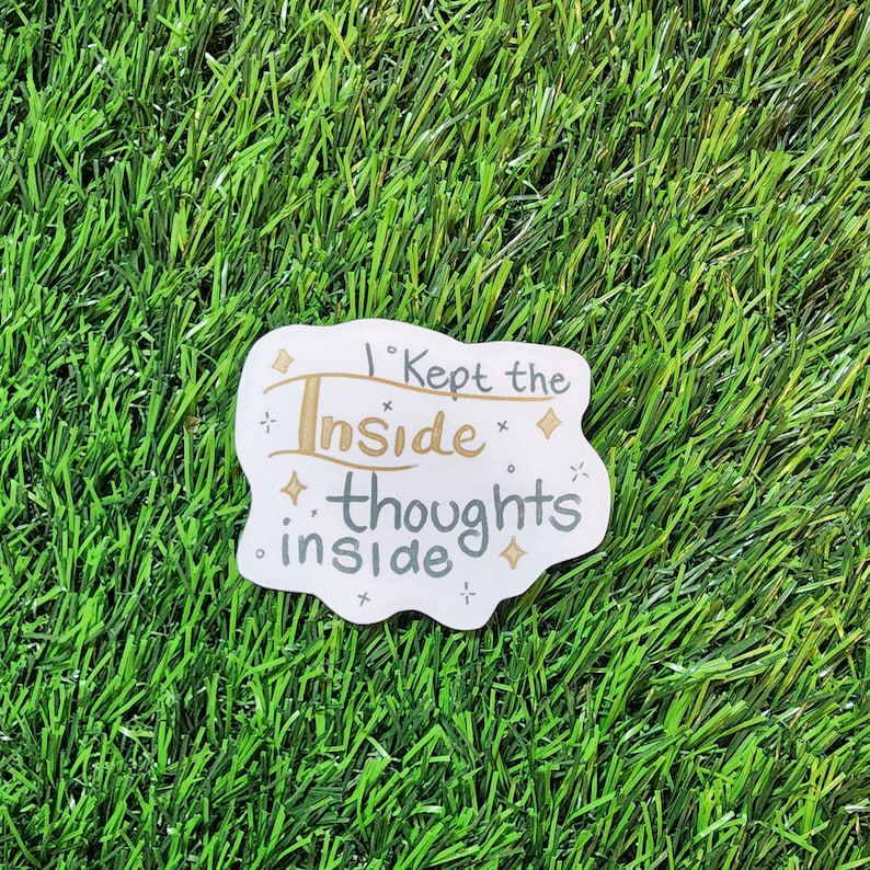 I Kept the Inside Thoughts Inside – Onyx Storm Quote Die-Cut Vinyl Sticker image 1