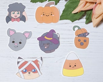 Kawaii Halloween Seasons Past Sticker Pack | Cute Die Cut Vinyl Stickers | Kawaii stickers for Planner | Cute Stickers