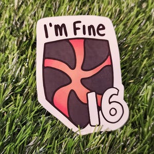 脆弱性スタック「I'm Fine」｜ダイカットビニールステッカー｜プランナー用かわいいステッカー｜かわいいゲーム
