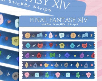 FFXIV Washi Tape Strips | Kiss-cut Sticker Sheet | Planner stickers