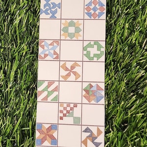 Hand-Drawn Cross-Stitch Inspired Bookmark – Cute Laminated 2x6&quot; Kawaii Page Marker