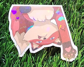 Foxy Magnetic Bookmark – Holographic Cardstock Page Marker (3")