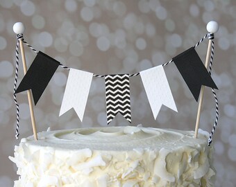 Birthday Wedding Aqua /& Gold Cake Bunting Pennant Flag Cake Topper-MANY Colors to Choose From Shower Cake Topper