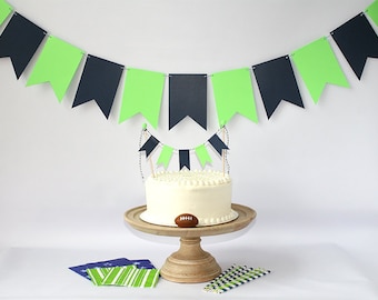 Seattle Seahawks Inspired 12th Man Wall Banner & Cake Bunting Pennant Flag Topper Birthday - Any team NFL, MLB, NBA, Nhl, any color!
