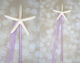 Light Purple Mermaid Starfish Birthday Wand/Beach Wedding Decor/Bridesmaid Flowergirl/Beach Wedding Aisle Decor-Many Colors To Choose