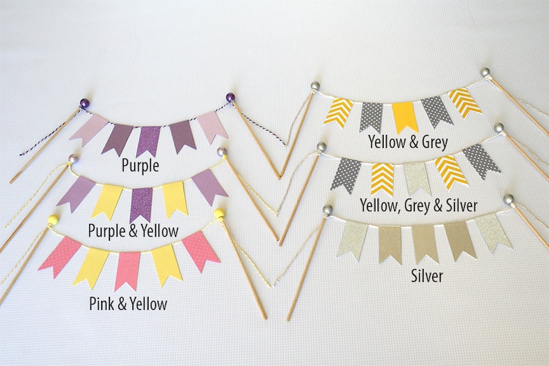 Birthday Wedding Aqua /& Gold Cake Bunting Pennant Flag Cake Topper-MANY Colors to Choose From Shower Cake Topper