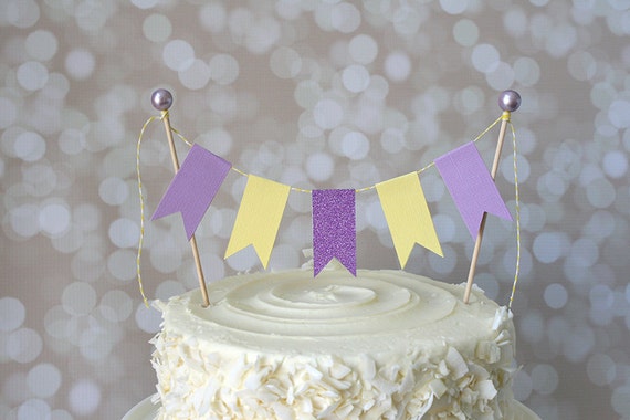 Birthday Wedding Aqua /& Gold Cake Bunting Pennant Flag Cake Topper-MANY Colors to Choose From Shower Cake Topper
