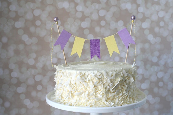Birthday Wedding Aqua /& Gold Cake Bunting Pennant Flag Cake Topper-MANY Colors to Choose From Shower Cake Topper