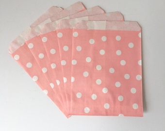 12 x Party Bags & Toppers Personalised Fill with own sweet POLKA DOT VINTAGE 