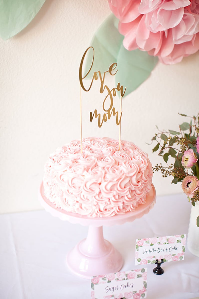 Gold Mother S Day Brunch Cake Topper Bridal Wedding Shower Baby Shower Garden Party Pink Watercolor Flower Floral Peony Gold Mother S Day Brunch Cake Topper Bridal Wedding Shower Baby Shower Garden Party Pink Watercolor Flower Floral Peony