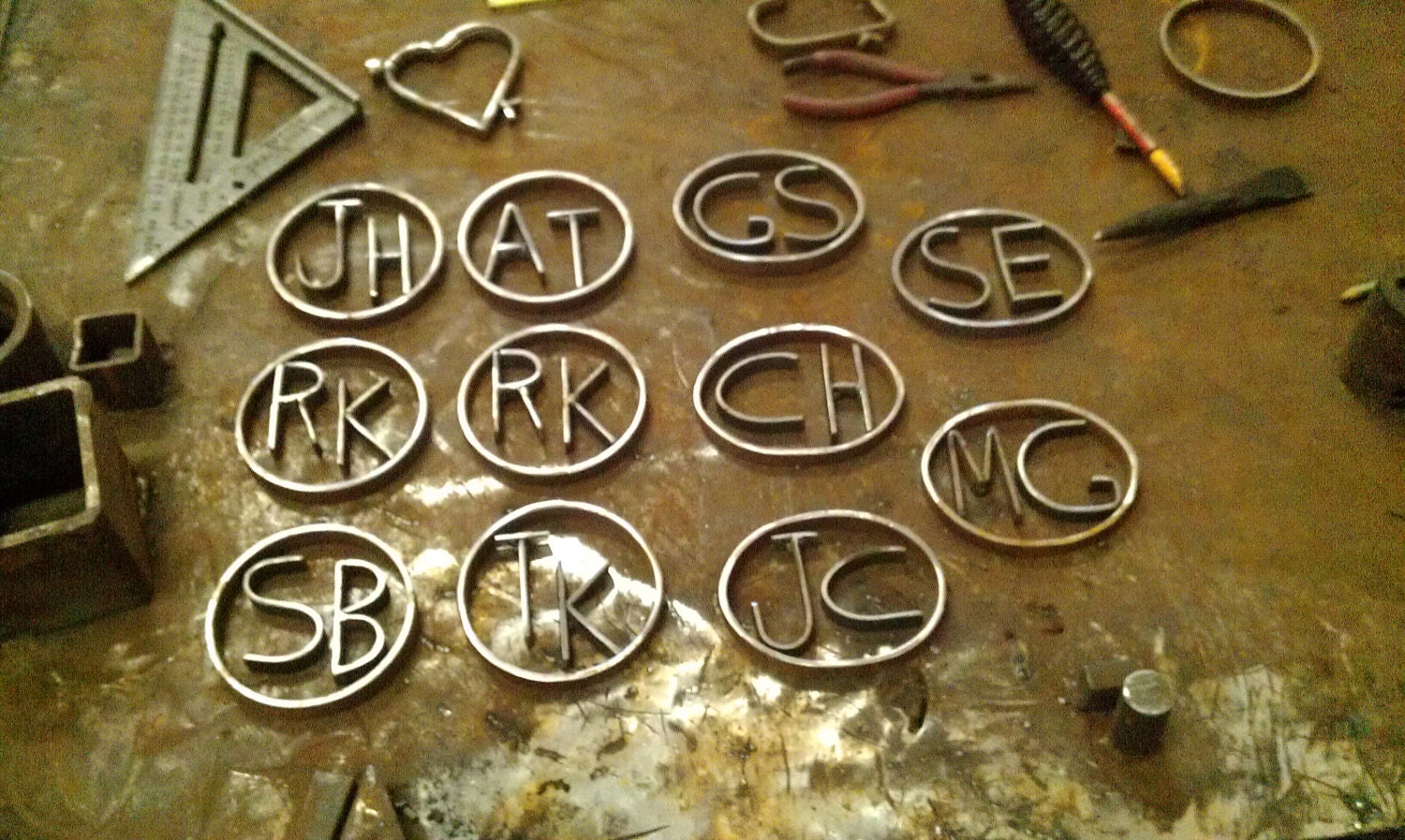 Steak Branding Iron with 2 letters enclosed in a 3.5 ...