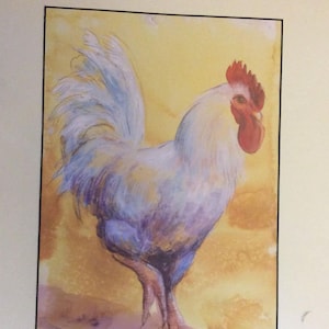 Chicken print - Rooster Print, cockerel painting, country farmhouse decor, Wall art, country kitchen, farmhouse art, chickens, farming life
