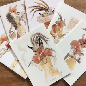 Fuchskarten, Fuchsdrucke, Fuchs Dame Blankokarten, Fuchs Geschenke, Füchse, Landschaftskunst, Fuchsjagd, sportliche Kunst, Fuchssachen,