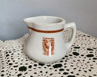 Jackson China Colemans White & Rust Rooster Creamer * Ceramic Restaurantware * Kitchen Display Farmhouse * Country Serving Small Pitcher