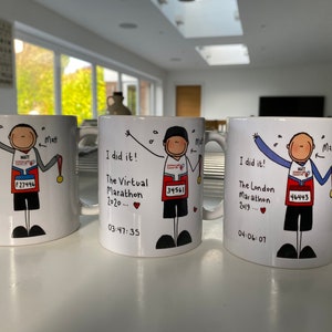 Blackshoe Marathon Mug, Marathon Mug, Personalised Mug, Gift for runner, London, Runner Mug. Marathon, Race, runner, Gift for marathon,Leeds image 7