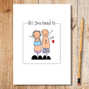 Tudo que você precisa é cartão de amor, cartão de casal, cartão de amor, cartão de dia dos namorados, senhor e senhora, cartão completo, presente para casal, cartão de aniversário, dia dos namorados