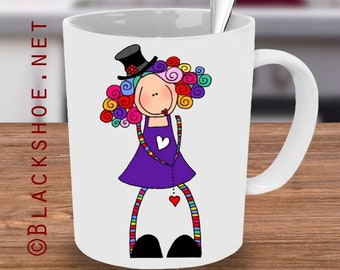 Blackshoe Mug, Illustrated Mug, Blackshoe Design, Gift for her, Mug for her, Colourful Mug, Beautiful Mug, Original Design Mug, Original Mug