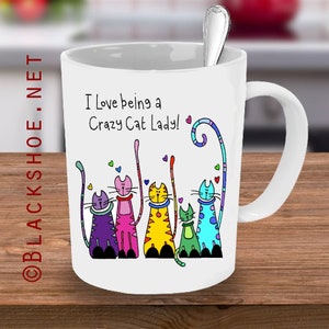 Blackshoe®, Crazy Cat Lady Mug, cat mug, Cat gift, custom Mug, Cat lovers, Crazy Cat lady coffee cup, funny Mug, Funny Cat Gift, Crazy Cat