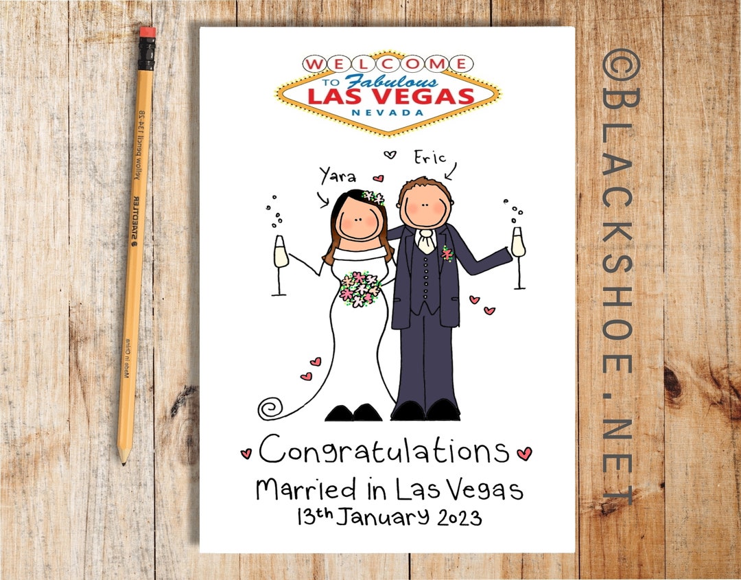 Vegas Wedding Card Personalised Wedding Card Bespoke Wedding Etsy