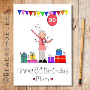 Geburtstagskarte für Mama, Personalisierte Karte für Mama, Freund, Bruder, Papa, Illustrierter Muttergeburtstag, personalisierte Geburtstagskarte, handgezeichneter Geburtstag