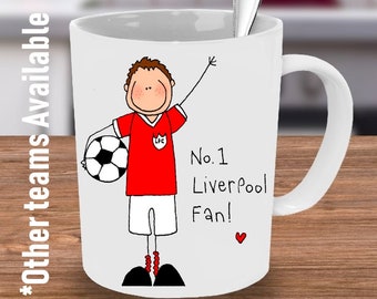 Liverpool No1 Fanmugg, Liverpool fotbollsklubbmugg, Fotbollsmugg, Ditt lagmugg, Liverpool-supporter nummer ett, Liverpoolmugg, Fotbollsfanmugg